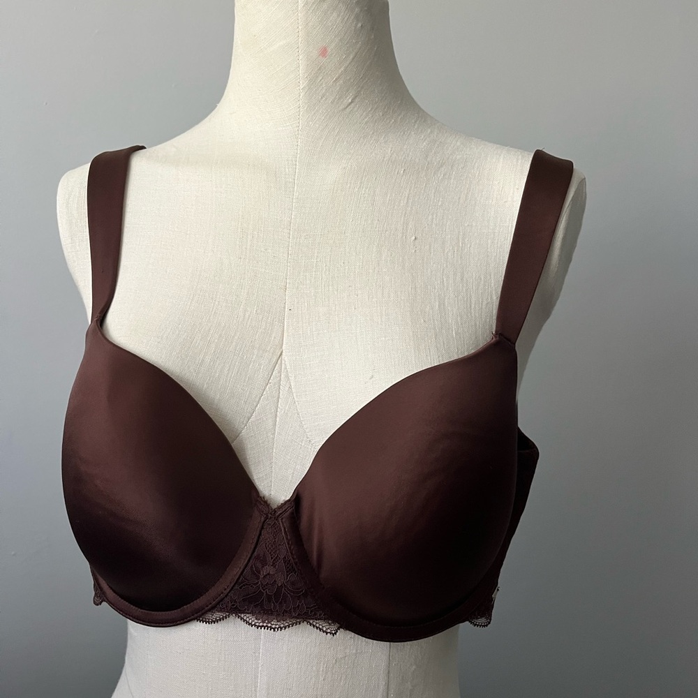 City Chick Espresso Brown Lace Accent Bra